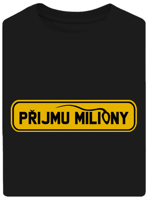 Miliony unisex tričko oversized Black