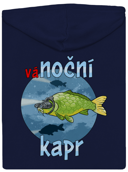 Vánoční kapr pánská mikina na zip Navy
