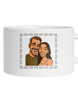 Karikatura z vlastní fotky hrnek makronka White