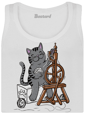 Kočka přede dámské tílko klasické White