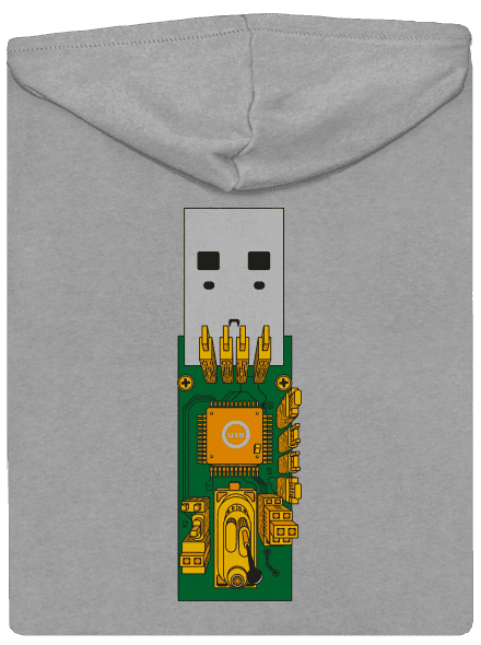 USB city pánská mikina na zip Light Melange