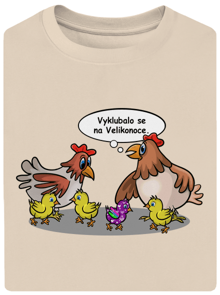 Velikonoční kuře unisex tričko oversized Almond