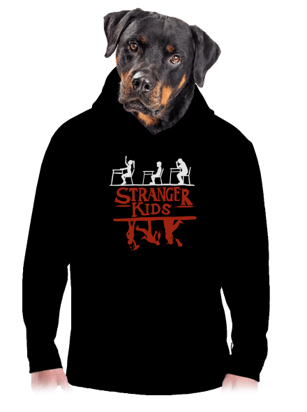 Školní potisk Stranger kids pánská mikina klokanka Black