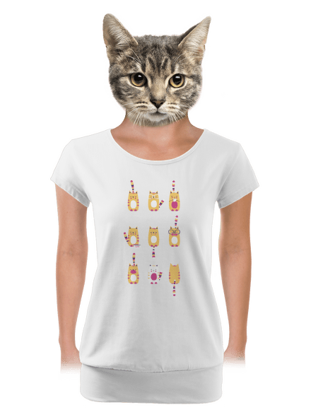 Meow dámské tričko s lemem White