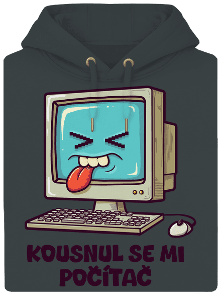Kousnul se mi počítač unisex mikina premium Charcoal