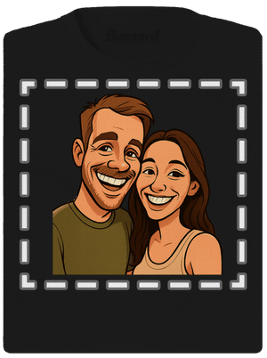 Karikatura z vlastní fotky dámské sportovní tričko Black