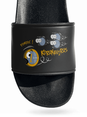 Korunavirus na útěku pantofle Black