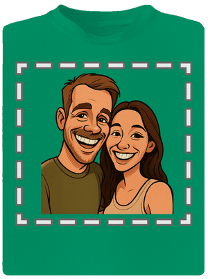 Karikatura z vlastní fotky dětské sportovní tričko Kelly Green Mal