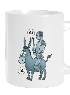 Osel a AI velký hrnek White