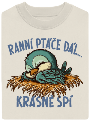 Ranní ptáče spí unisex mikina bez kapuce Off White