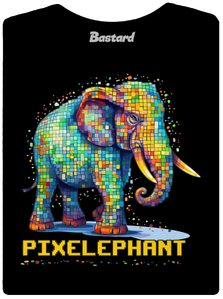 Pixelephant dámské tričko s lemem Black
