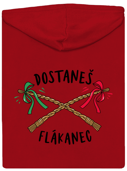 Flákanec pánská mikina na zip Red