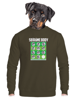 Sbíráme body - fotbal unisex mikina bez kapuce Urban Khaki