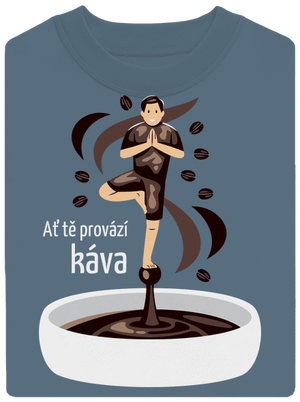 Káva provází unisex mikina bez kapuce Nordic Blue