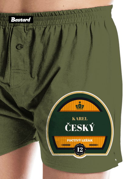 Pivní etiketa pánské trenky Khaki