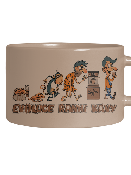 Evoluce ranní kávy hrnek makronka Brown Macaron