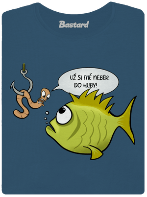 Ryba a žížala dámské tričko premium Petrol Blue