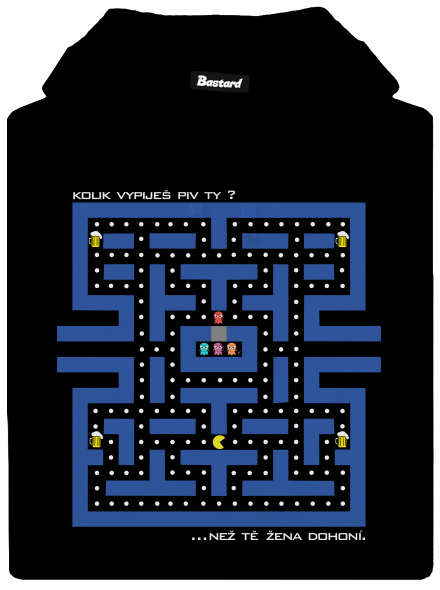 Pac-Man pivo pánská mikina klokanka Black