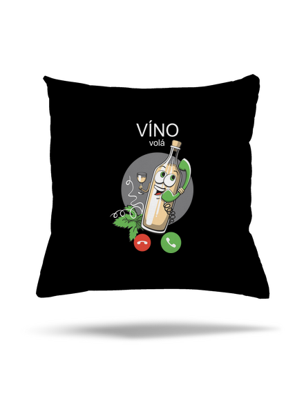 Bílé víno volá polštář Black