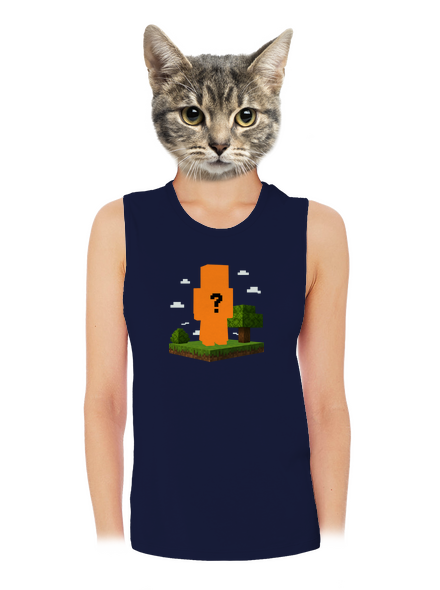 Minecraft z vlastní fotky dámské tílko volné Navy