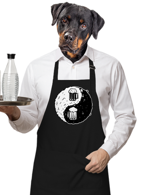 Jin Jang pivo zástěra Black