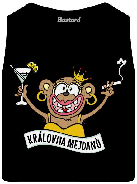 Královna mejdanů pánské tílko Black