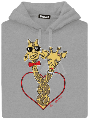 Žirafy ve svazku pánská mikina klokanka Light Melange
