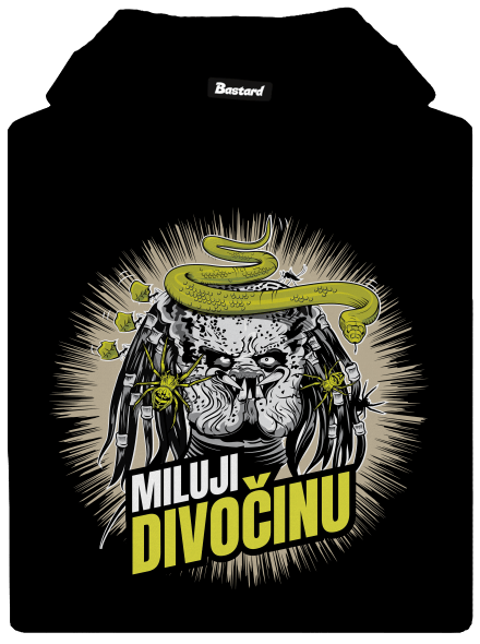 Miluji divočinu pánská mikina klokanka Black