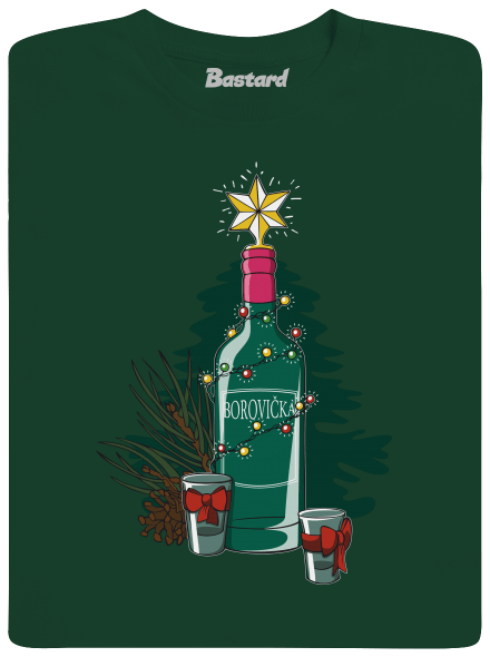 Vánoční borovička pánské dlouhý rukáv Bottle Green