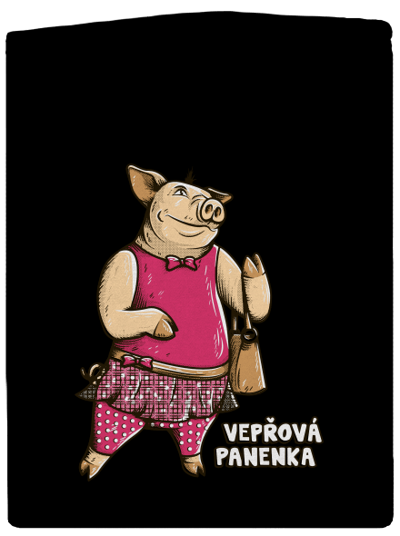 Vepřová panenka dámská mikina na zip Black