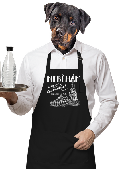 B12: Neběhám zástěra Black