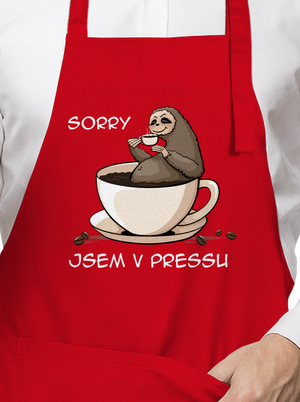 V pressu zástěra Red