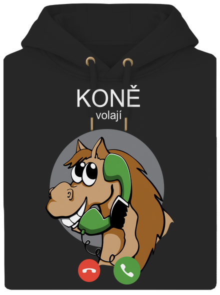 Koně volají unisex mikina premium Dark Black