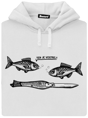 Vostrá rybička dámská mikina klokanka White