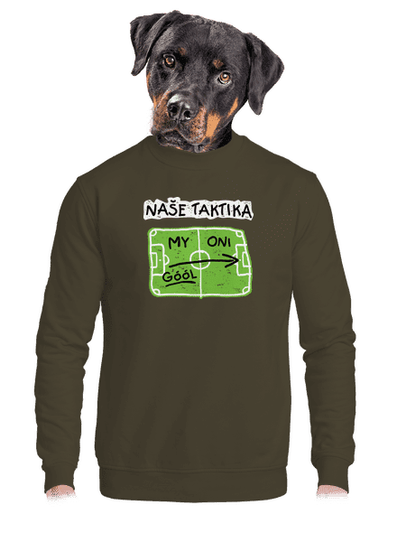 Naše fotbalová taktika unisex mikina bez kapuce Urban Khaki