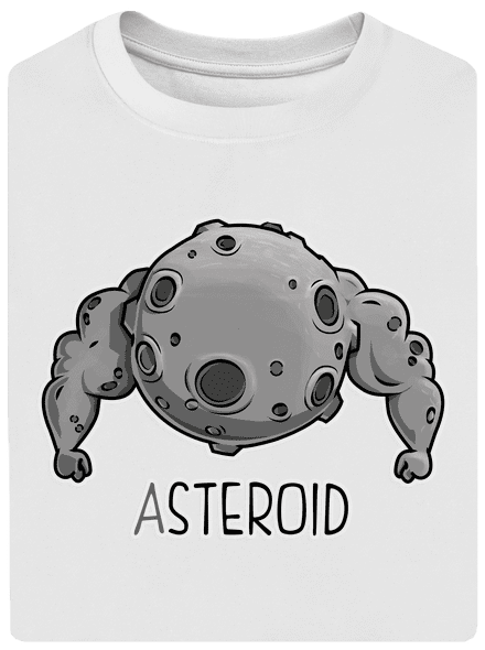 Asteroid unisex tričko oversized White