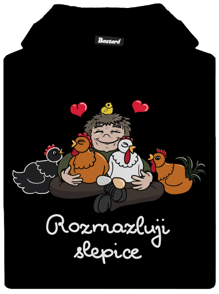 Rozmazluji slepice dětská mikina klokanka Black