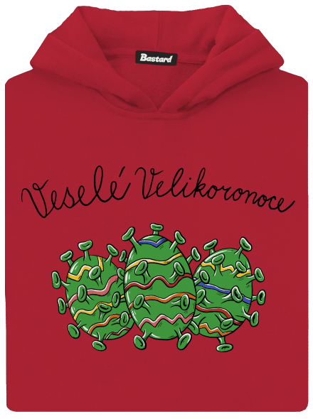 Veselé Velikoronoce dětská mikina klokanka Fire Red