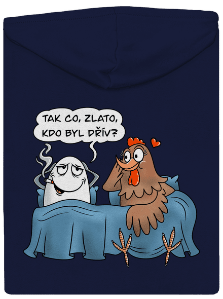 Kdo byl dřív pánská mikina na zip Navy