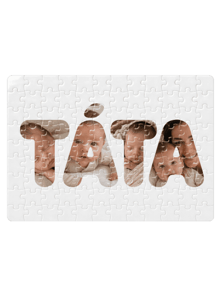 Nápis táta z vlastních fotek puzzle White
