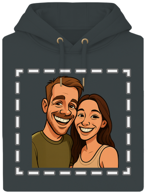 Karikatura z vlastní fotky unisex mikina premium Charcoal