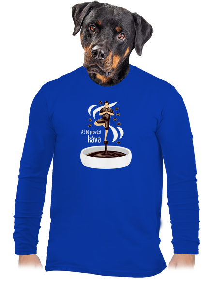 Káva provází pánské dlouhý rukáv Royal Blue
