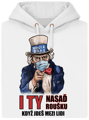 Nasaď roušku unisex mikina premium Snowwhite