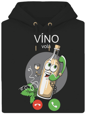 Bílé víno volá unisex mikina premium Dark Black