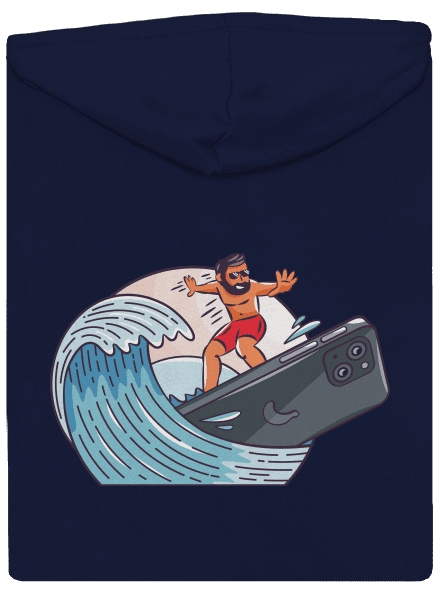 Jsem surfař pánská mikina na zip Navy