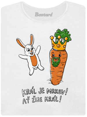 Král je mrkev, ať žije král dámské tričko s lemem White