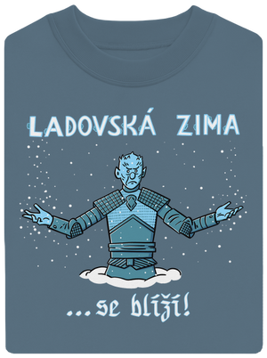 Ladovská zima se blíží unisex mikina bez kapuce Nordic Blue