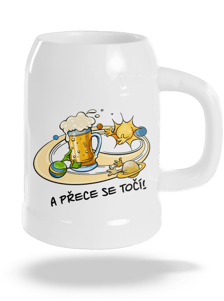 A přece se točí! půllitr White