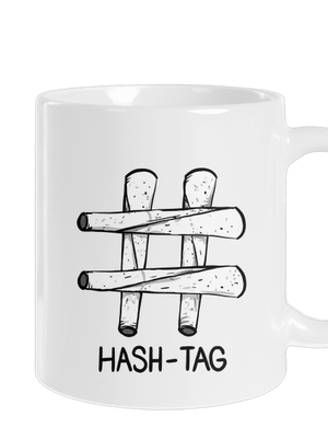 Hash tag klasický hrnek White