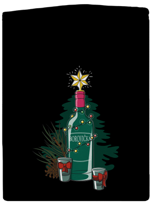 Vánoční borovička pánská mikina na zip Black